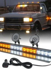 Xprite USA Windshield Dash Strobe Light with Suction Cups Amber/White                                     - WSL-G2-16IN-WY - Image 5