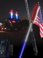Xprite USA The Spiral Solid Color LED Whip Light with Spring Mount Red/White/Blue 5ft 2pcs                                     - DL-WL-SOLID-5FT-RWB-2PC - Image 6