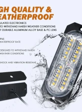 Xprite USA Surface Mount Grille Emergency Strobe Lights White/Blue 8 pcs                                     - 52025-G3-WB-8PC - Image 4