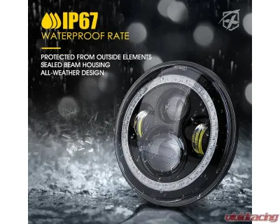 Xprite USA 7" RGB Headlights with Chasing Halo | Exhibit Series Jeep Wrangler TJ | JK 1997-2018 - XP-JL-HL-JK-90W-G3-CHASE