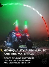 Xprite USA Spiral Static LED Whip Light with Mexico Eagle Flag 4ft 2pcs                                     - DL-WL-SOLID-4FT-GWR-2PC - Image 6