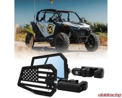 Xprite USA UTV Side Mirrors with Adjustable Bracket USA Flag -V1 - SXP-SM-G24-FLAG-V1