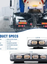 Xprite USA Mini LED Rooftop Strobe Light Bar with Magnetic Base | Blaze 2.0 Red                                     - SL-C107-G2-R - Image 6