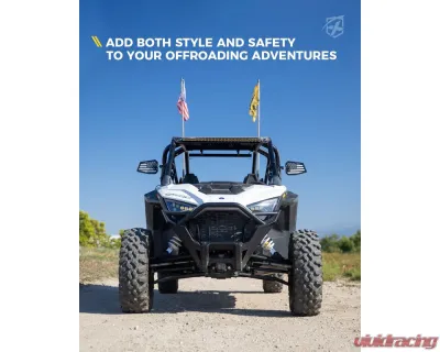 Xprite USA UTV Side Mirrors with Adjustable Bracket USA Flag - SXP-SM-G24-FLAG-V2