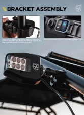 Xprite USA UTV Side View Mirrors with LED Spotlights and C-Clamp Brackets Smoke                                     - SXL-SM-G25-SMK - Image 7