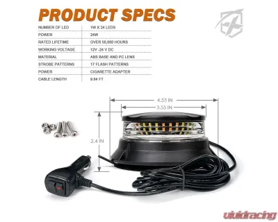 Xprite USA 24W Mini Beacon Strobe Light | Axis Series Blue - SL-BCN-G5-B