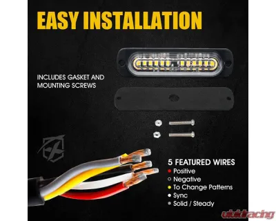 Xprite USA Flush Mount Side Marker Emergency Strobe Light Red/Blue - Set of 8 | Alert 12 Series - 52026S-12-RB-8PC