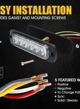 Xprite USA Xprite Alert 6 Series 6W Flush Mount Side Marker Emergency Strobe Light - 10 pcs Amber                                     - 52026T-6-Y-10PC - Image 6