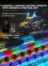 Xprite USA RGB-W Fat Whip Lights 2ft 2pcs                                     - DL-WL42MM-CHASE+W-2FT-BT+RF-2PC - Image 5