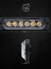 Xprite USA Xprite Alert 6 Series 6W Flush Mount Side Marker Emergency Strobe Light - 10 pcs Amber                                     - 52026T-6-Y-10PC - Image 7