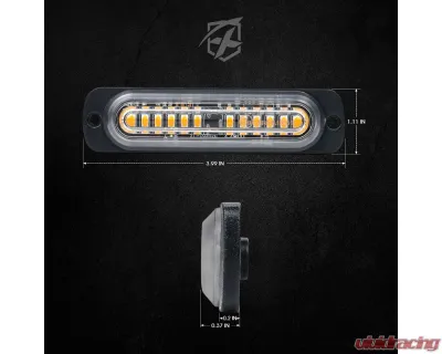 Xprite USA Flush Mount Side Marker Emergency Strobe Light Amber - Set of 10 | Alert 12 Series - 52026S-12-Y-10PC