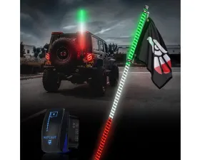 Xprite USA Spiral Static LED Whip Light with Mexico Eagle Flag 2ft 1pcs