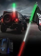 Xprite USA Spiral Static LED Whip Light with Mexico Eagle Flag 4ft 2pcs                                     - DL-WL-SOLID-4FT-GWR-2PC - Image 7