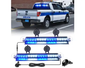 Xprite USA Windshield Dash Strobe Lights White/Blue