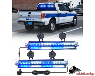 Xprite USA Windshield Dash Strobe Lights White/Blue - WSL-G3-16IN-WB
