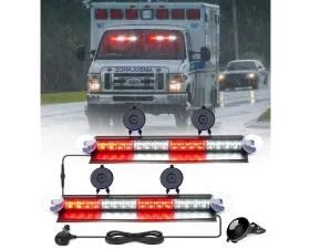 Xprite USA Windshield Dash Strobe Lights White/Red