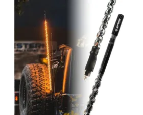 Xprite USA CB Radio Antenna with Amber Whip Light 4FT