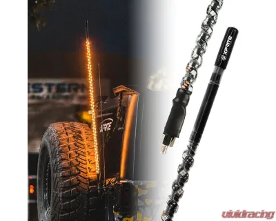 Xprite USA CB Radio Antenna with Amber Whip Light 4FT - XP-DL-CB-ANT-G3-Y