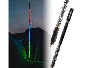 Xprite USA CB Radio Antenna with RGB Whip Light 4FT