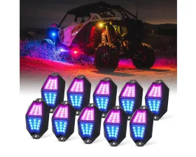 Xprite USA Multi-Color LED RGB-W Rock Lights 10pcs