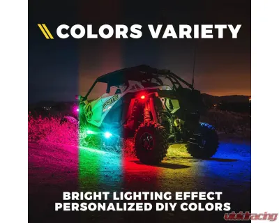 Xprite USA Multi-Color LED RGB-W Rock Lights 6pcs - DL-RL-G8-6PC