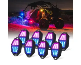 Xprite USA Multi-Color LED RGB-W Rock Lights 8pcs