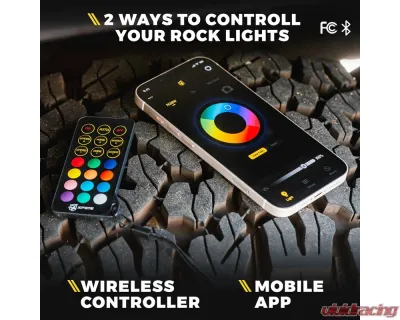 Xprite USA Multi-Color LED RGB-W Rock Lights 6pcs - DL-RL-G8-6PC