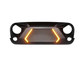 Xprite USA G4 Jeep Grille with Turn Signal Lights for Jeep Wrangler JK 2007-2018