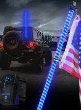 Xprite USA The Spiral Solid Color LED Whip Light with Spring Mount Blue 4ft 2pcs                                     - DL-WL-SOLID-4FT-B-2PC - Image 6