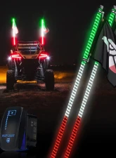 Xprite USA Spiral Static LED Whip Light with Mexico Eagle Flag 4ft 2pcs                                     - DL-WL-SOLID-4FT-GWR-2PC - Image 7
