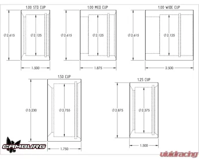 Camburg 1" wide 2.50" width 4130 Uni-ball Cup - CAM-040026