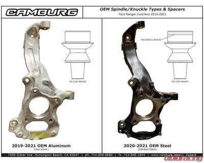 Camburg 1.25 Performance Uniball Upper Arms w/ Covers Ford Ranger 2019-2022 - CAM-110180