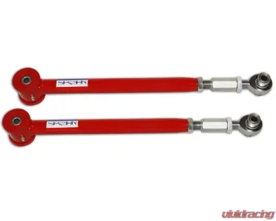 Spohn Bright Red 4130N Chrome Moly Tubular Adjustable Rear Lower Control Arms w/ Spherical/Poly Combo GM G-Body 1978-1987 - 216-4130R