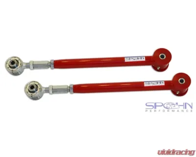 Spohn Bright Red 4130N Chrome Moly Tubular Adjustable Rear Lower Control Arms w/ Poly/Del-Sphere Pivot Joint Combo GM G-Body 1978-1987 - 217-4130R