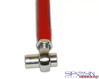 Spohn Bright Red 4130N Chrome Moly Tubular Adjustable Rear Lower Control Arms w/ Spherical Rod Ends Offset Spacers GM A-Body 1964-1972 - 223-OS-4130R