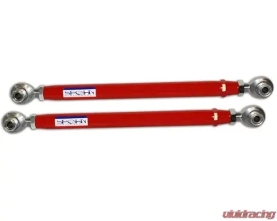 Spohn Bright Red 4130N Chrome Moly Tubular Adjustable Rear Lower Control Arms w/ Spherical Rod Ends GM-A Body 1973-1977 - 263-4130R