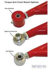 Spohn Bright Red 4130N Chrome Moly Adjustable Torque Arm GM F-Body Chevrolet | Pontiac 200-4R Transmission 1982-1992                                     - 307-4130R - Image 2