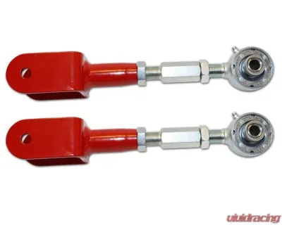 Spohn Bright Red 4130N Chrome Moly Tubular Adjustable Rear Upper Control Arms w/ Del-Sphere Pivot Joints GM G-Body 1978-1987 - 615-4130R