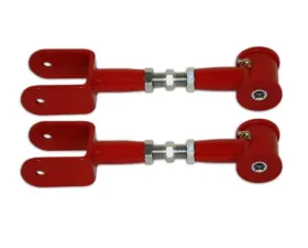 Spohn Bright Red 4130N Chrome Moly Tubular Adjustable Extended Length Rear Upper Control Arms w/ Polyurethane Bushings Chevrolet GM B-Body 1977-1996