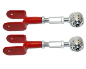 Spohn Bright Red 4130N Chrome Moly Tubular Adjustable Extended Length Rear Upper Control Arms w/ Del-Sphere Pivot Joints Chevrolet GM B-Body 1977-1996