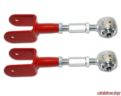 Spohn Bright Red 4130N Chrome Moly Tubular Adjustable Extended Length Rear Upper Control Arms w/ Del-Sphere Pivot Joints Chevrolet GM B-Body 1977-1996 - 635-EL-4130R