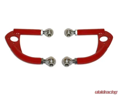 Spohn Bright Red 4130N Chrome Moly Tubular Adjustable Front Upper A-Arms w/ Spherical Rod Ends Chevrolet | Pontiac GM F-Body 1993-2002 - 743-4130R