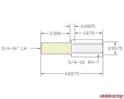 Spohn 4140 Chrome Moly 3/4"-16 LH Male x 3/4"-16 RH Female Double Adjuster - 750-MF