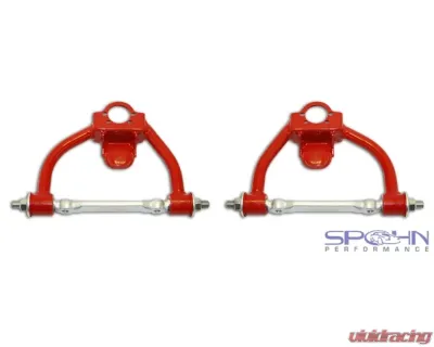 Spohn Bright Red 4140 Chrome Moly Tubular Upper A-Arms Tall Spindle Swap w/ Polyurethane Bushings GM G-Body 1978-1987 - 756R