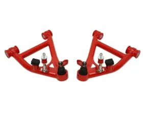 Spohn Bright Red Tubular Front Lower A-Arms w/ Delrin Bushings - Factory Steering Chevrolet | Pontiac GM F-Body 1982-1992