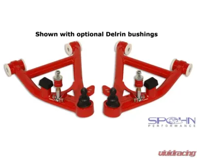 Spohn Gloss Black Tubular Front Lower A-Arms w/ Polyurethane Bushings - Factory Steering Chevrolet | Pontiac GM F-Body 1982-1992 - 781-FB