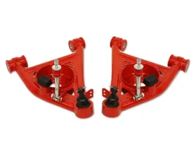 Spohn Bright Red Tubular Front Lower A-Arms w/ Delrin Bushings - Factory Steering Chevrolet | Pontiac GM F-Body 1982-1992
