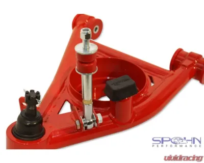 Spohn Gloss Black Tubular Front Lower A-Arms w/ Polyurethane Bushings - Pinto Manual Rack Chevrolet | Pontiac GM F-Body 1982-1992 - 782-FMRB