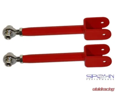 Spohn Bright Red 4130N Chrome Moly Tubular Rear Trailing Arms w/ Spherical Rod Ends Chevrolet | Pontiac 2008-2015 - C10-203-4130R