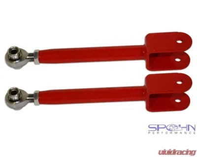 Spohn Bright Red 4130N Chrome Moly Tubular Rear Trailing Arms w/ Spherical Rod Ends Chevrolet | Pontiac 2008-2015 - C10-203-4130R